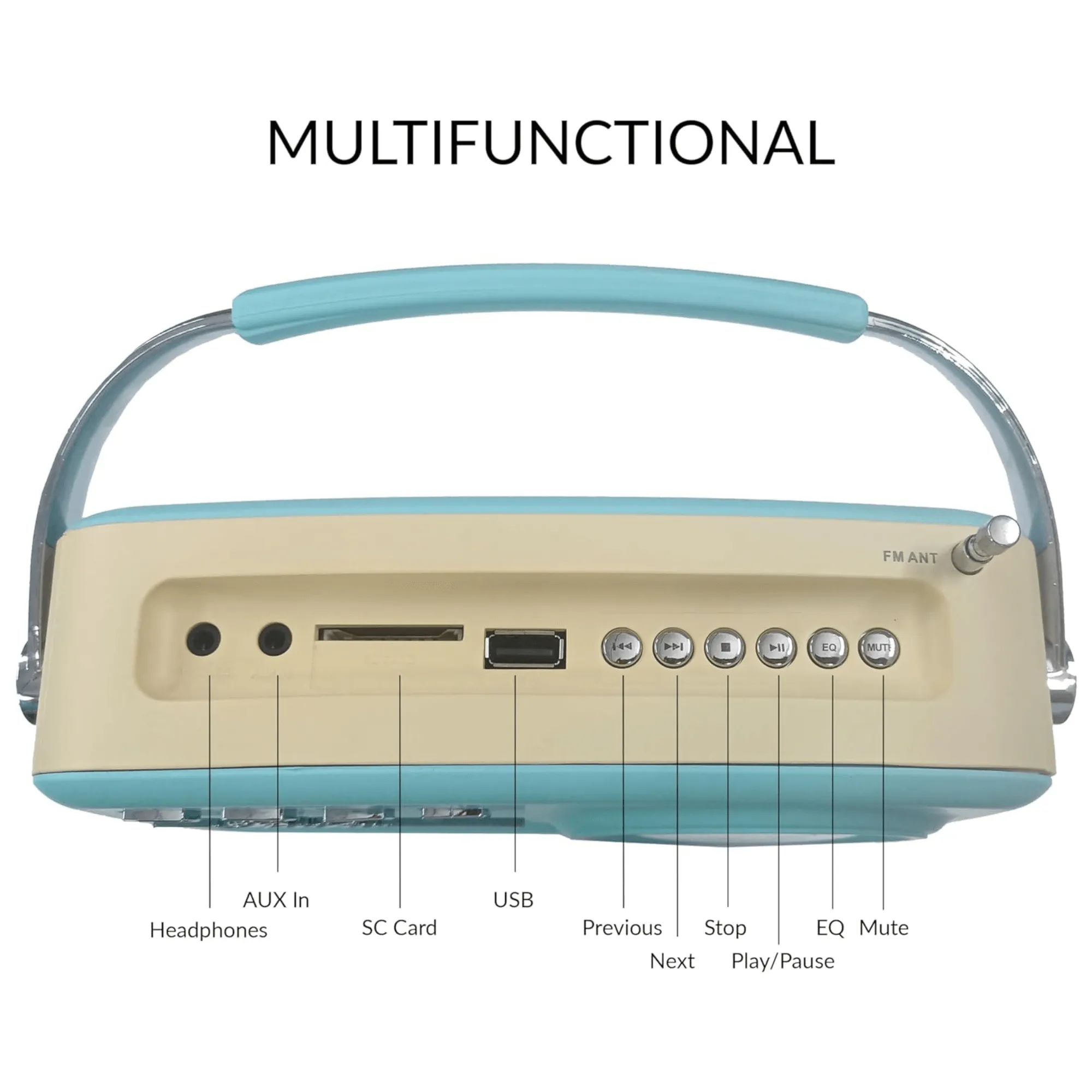 Supersonic Multi-Function Bluetooth Retro Speaker with Rechargeable