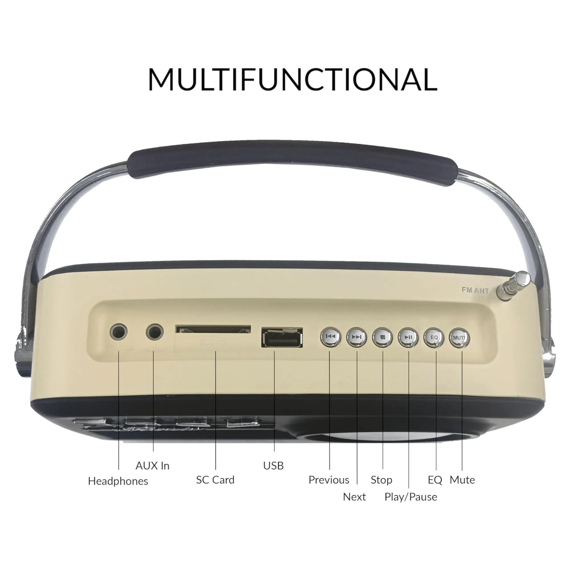 Supersonic Multi-Function Bluetooth Retro Speaker with Rechargeable