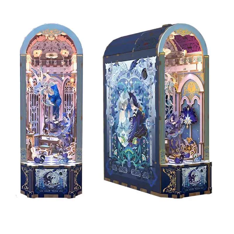 Swan Dream: Fantasy Built-in Music Box Bookshelf Art DIY Book Nook Kit