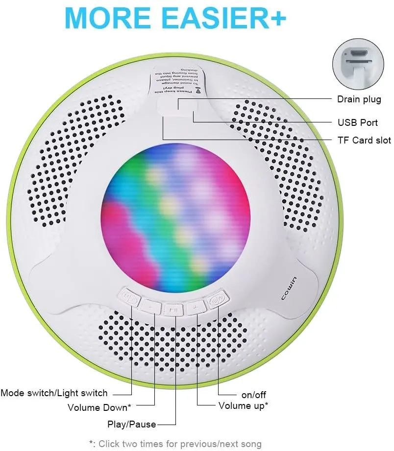 SWIMMER  Floating Waterproof Bluetooth Wireless Shower Speakers