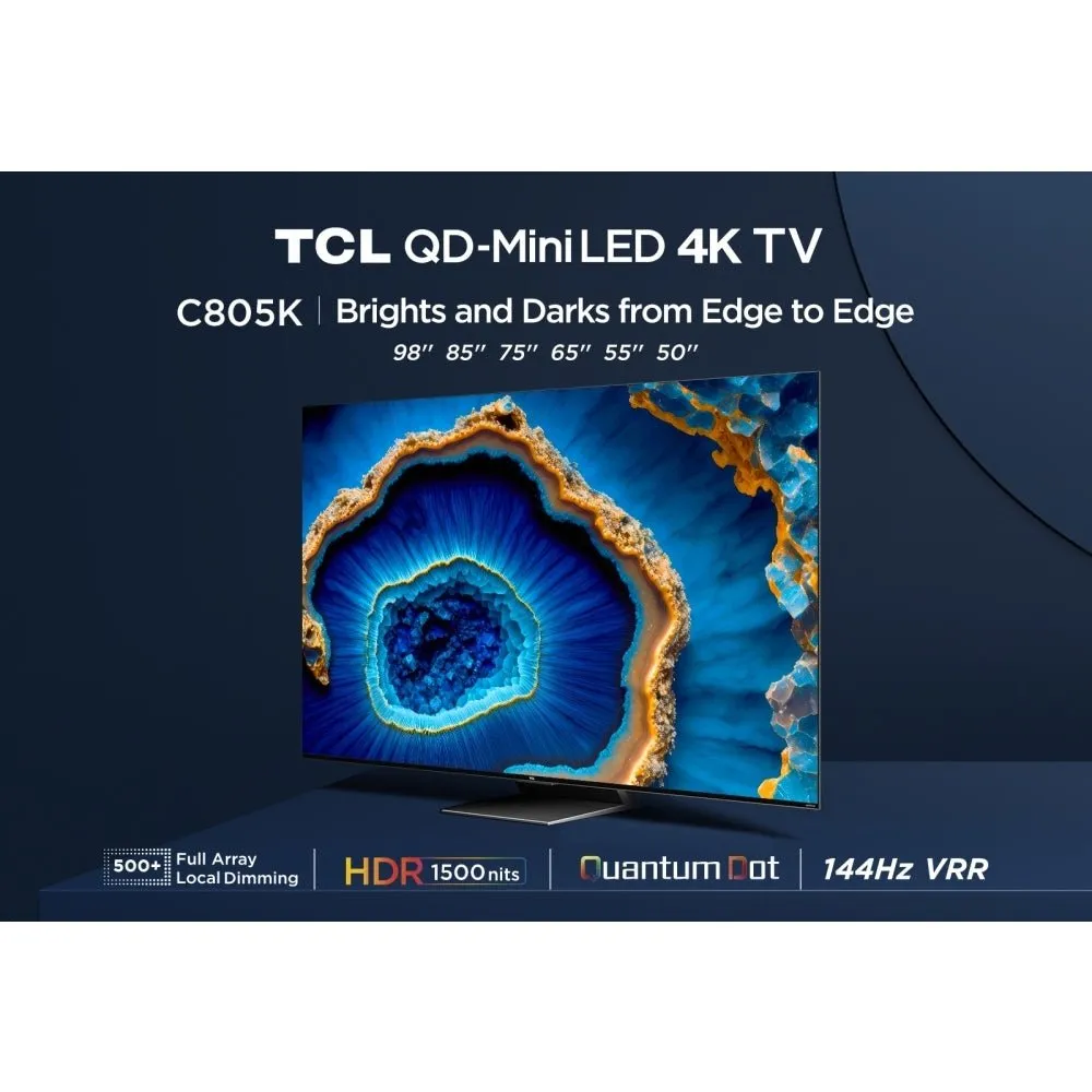 TCL 50C805K 50" 4K QLED Mini-LED HDR Google Television