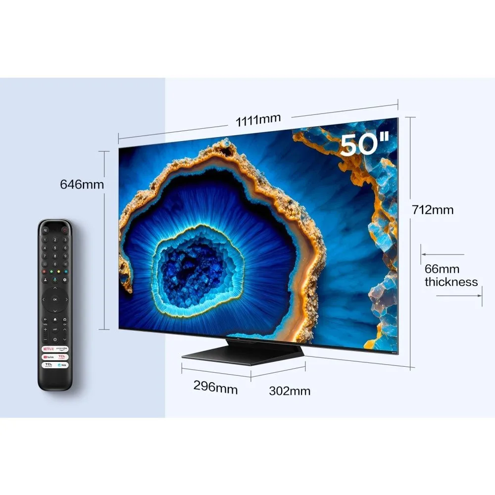 TCL 50C805K 50" 4K QLED Mini-LED HDR Google Television