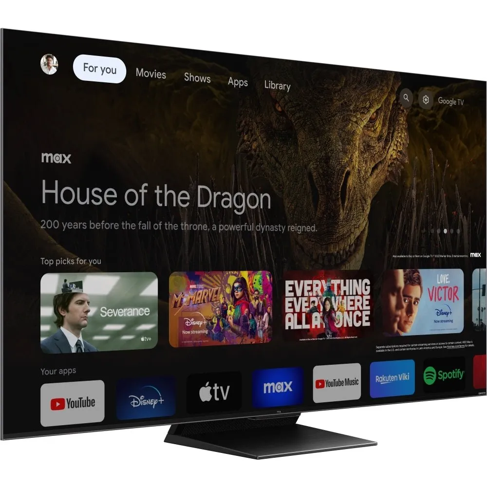 TCL 50C805K 50" 4K QLED Mini-LED HDR Google Television