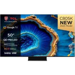 TCL 50C805K 50" 4K QLED Mini-LED HDR Google Television