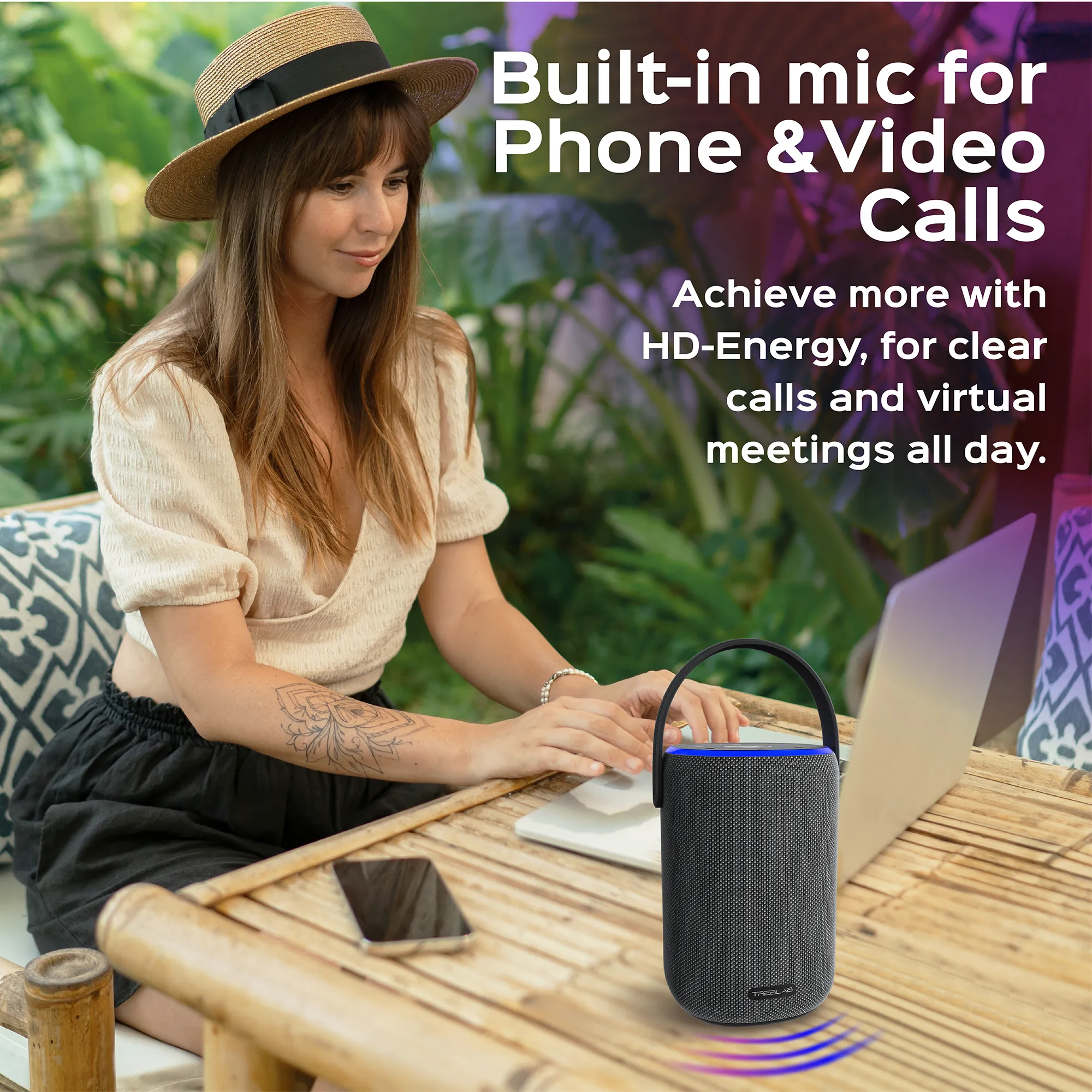Premium TREBLAB HD-Energy Bluetooth Speaker - Powerful Sound, Long Battery Life, Portable Design