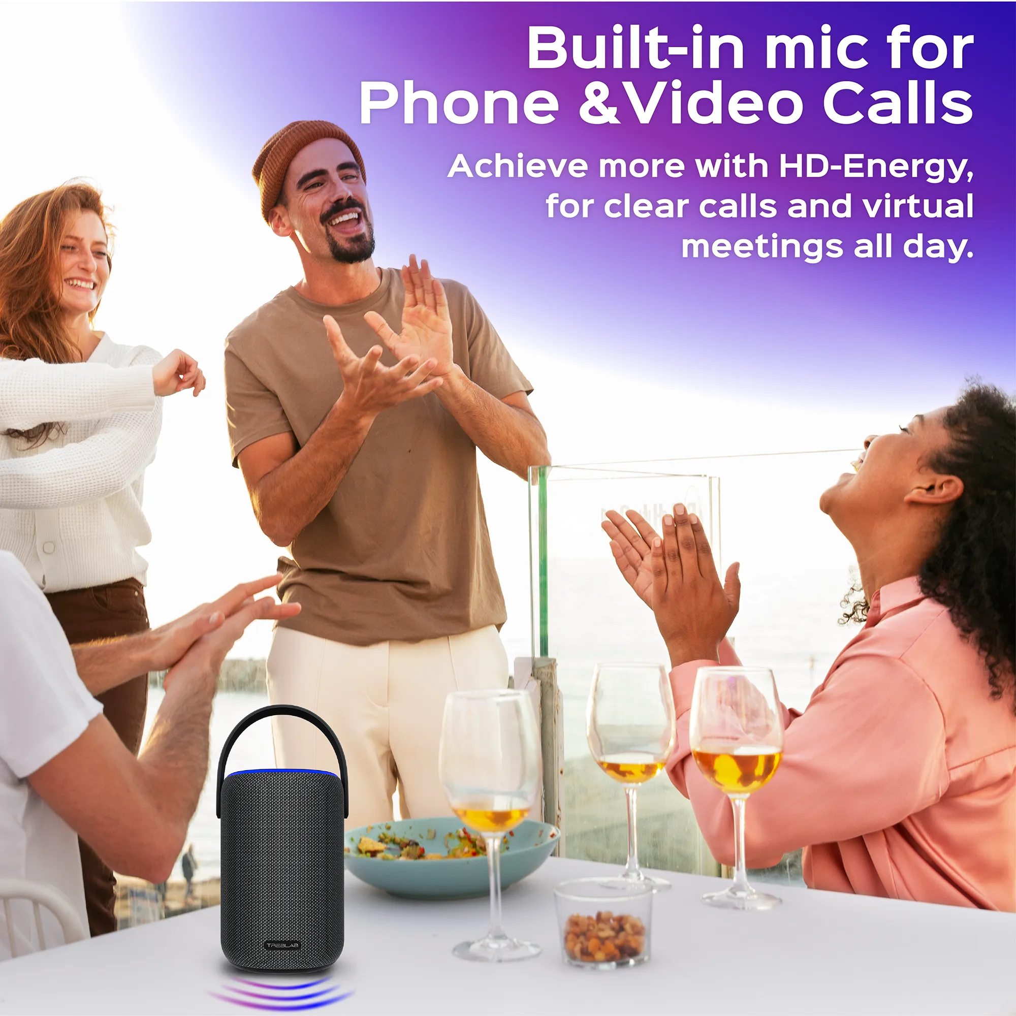 Premium TREBLAB HD-Energy Bluetooth Speaker - Powerful Sound, Long Battery Life, Portable Design