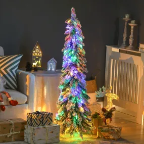 versatile 4' Downswept Slim Snow Artificial Christmas Tree with LED Lights 17" x 17" x 47.25" 17" x 17" x 47.25"