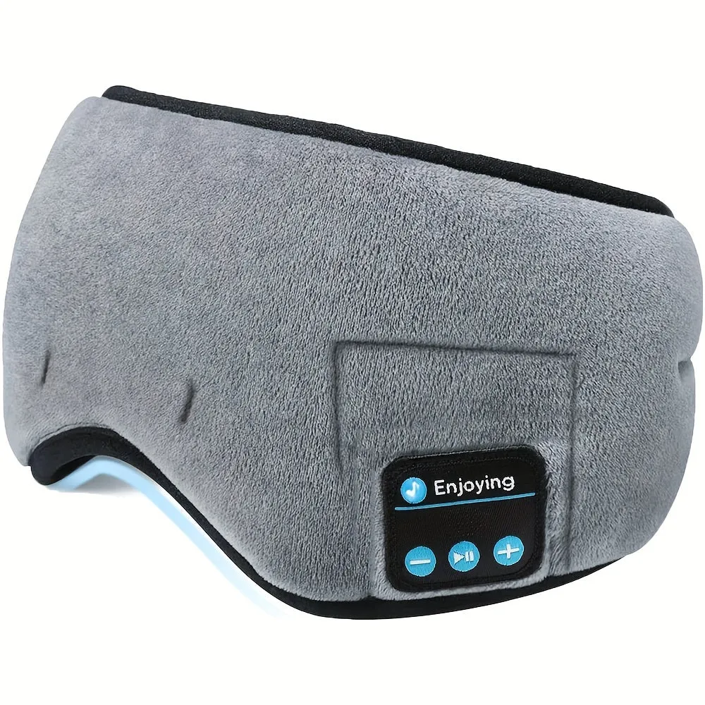 Wireless Sleep Mask, Sleep Headphones, Adjustable&Washable Music Travel Sleeping Headset With Built-in Speakers Microphone Hands-Free For Air Travel, Siesta And Sleeping