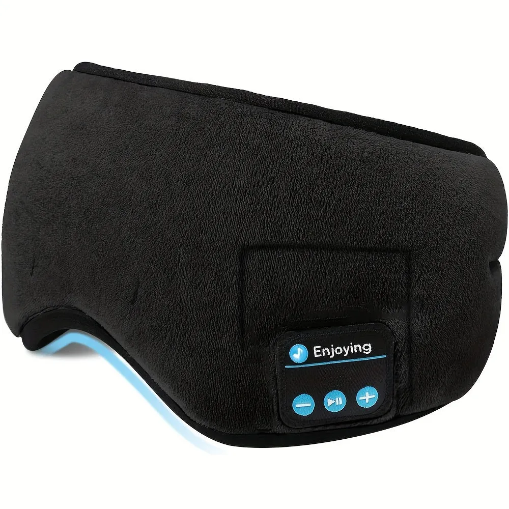 Wireless Sleep Mask, Sleep Headphones, Adjustable&Washable Music Travel Sleeping Headset With Built-in Speakers Microphone Hands-Free For Air Travel, Siesta And Sleeping