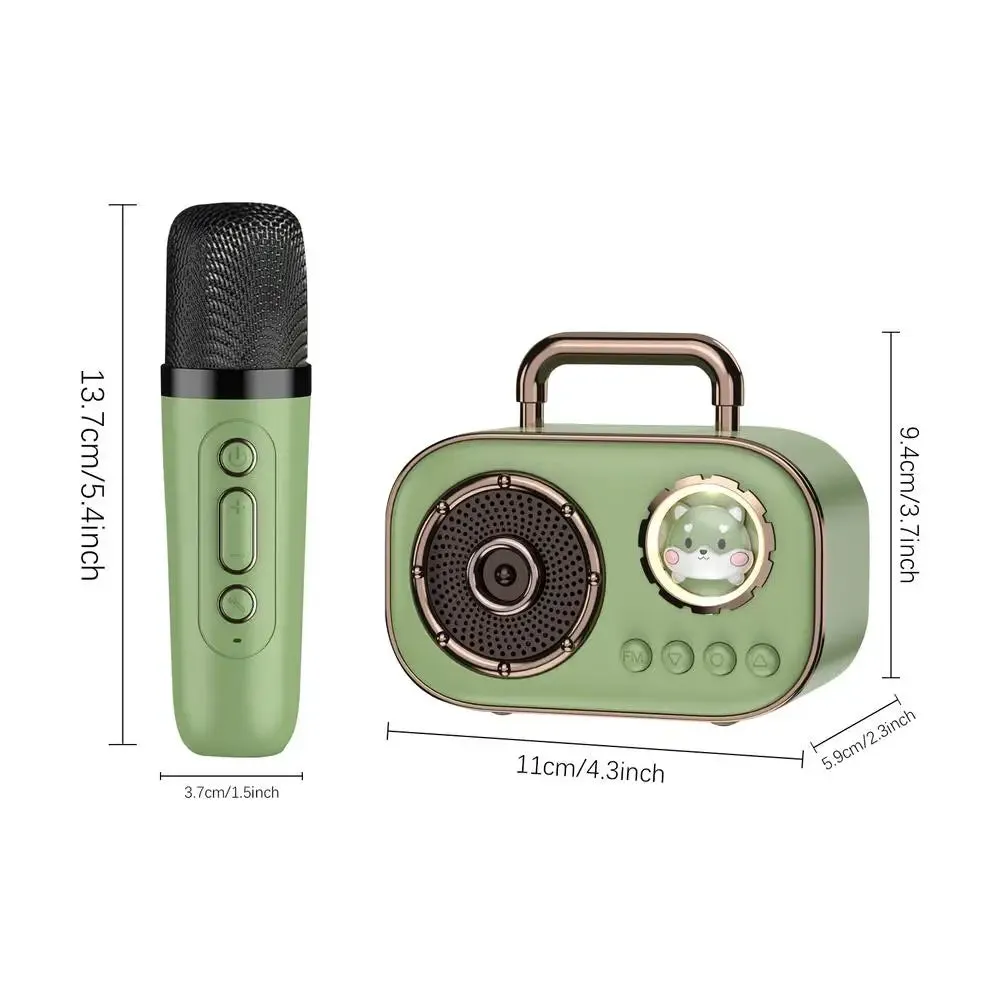 Wireless Speaker Mini Karaoke Machine Mini Karaoke Machine With Microphone Rechargeable Dual Mic Connection Audio Home Speaker