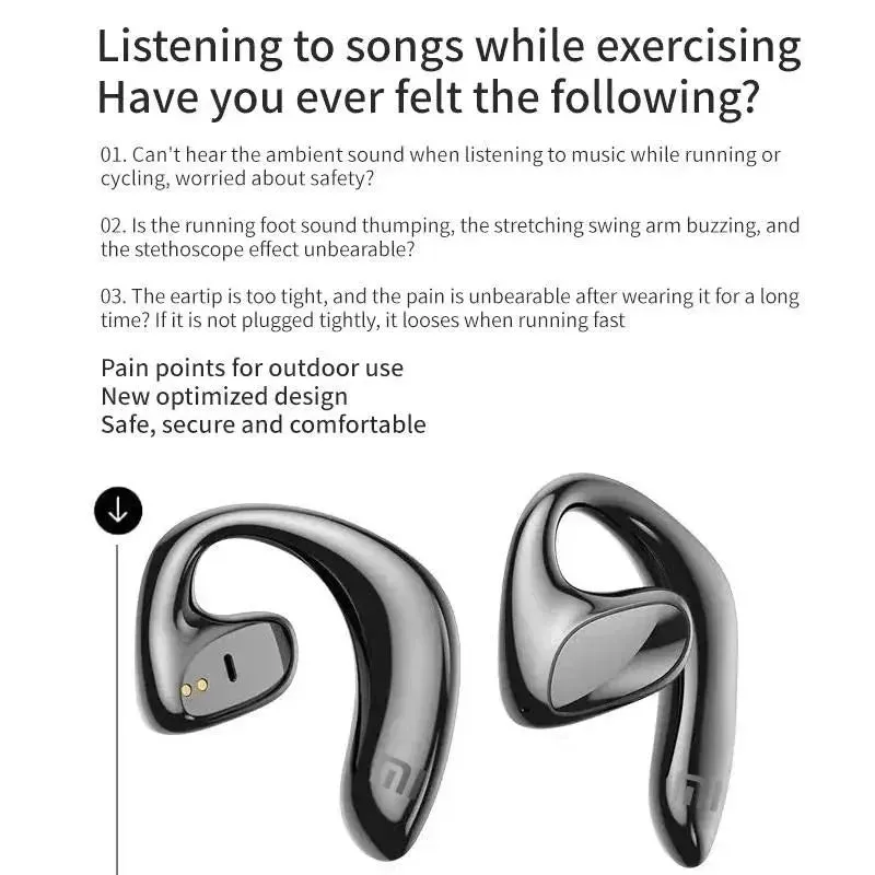 Xiaomi S900 Bluetooth Earphones Conduction Open Ear Hook Wireless Sport Headphone HiFi Stereo Waterproof Noise Headset with Mic