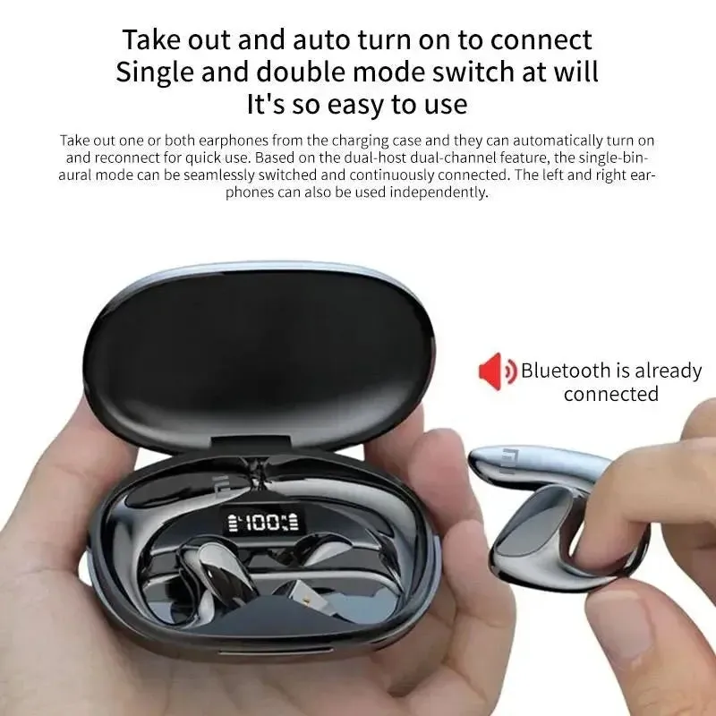 Xiaomi S900 Bluetooth Earphones Conduction Open Ear Hook Wireless Sport Headphone HiFi Stereo Waterproof Noise Headset with Mic
