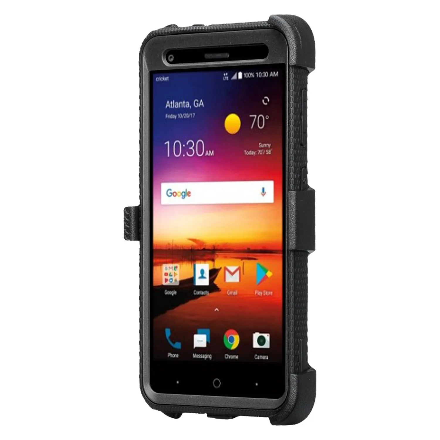 ZTE Blade Force Case, ZTE N9517 Case, Triple Protection 3-1 w/ Built in Screen Protector Heavy Duty Holster Shell Combo Case Cover - Black