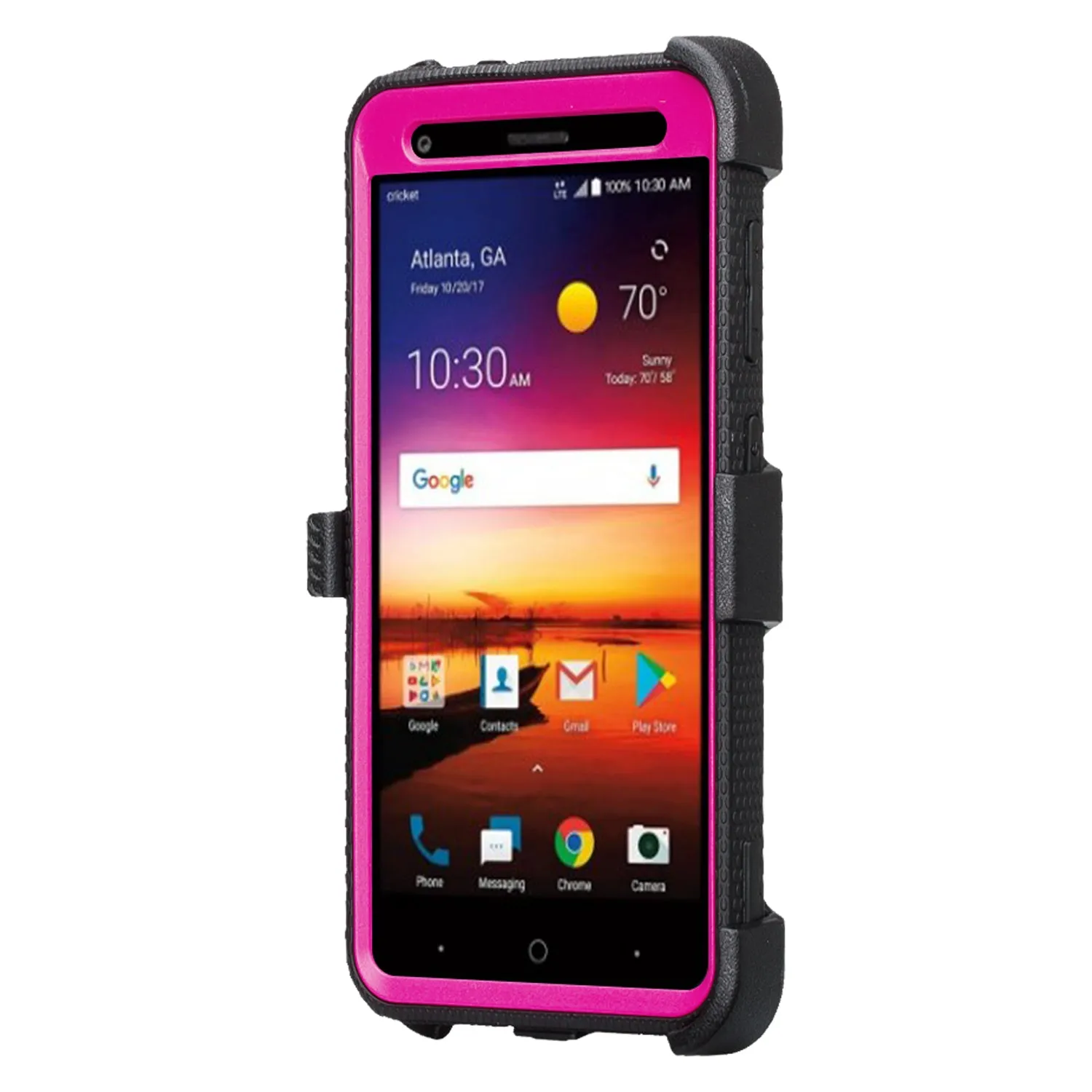 ZTE Blade Force Case, ZTE N9517 Case, Triple Protection 3-1 w/ Built in Screen Protector Heavy Duty Holster Shell Combo Case Cover - Purple