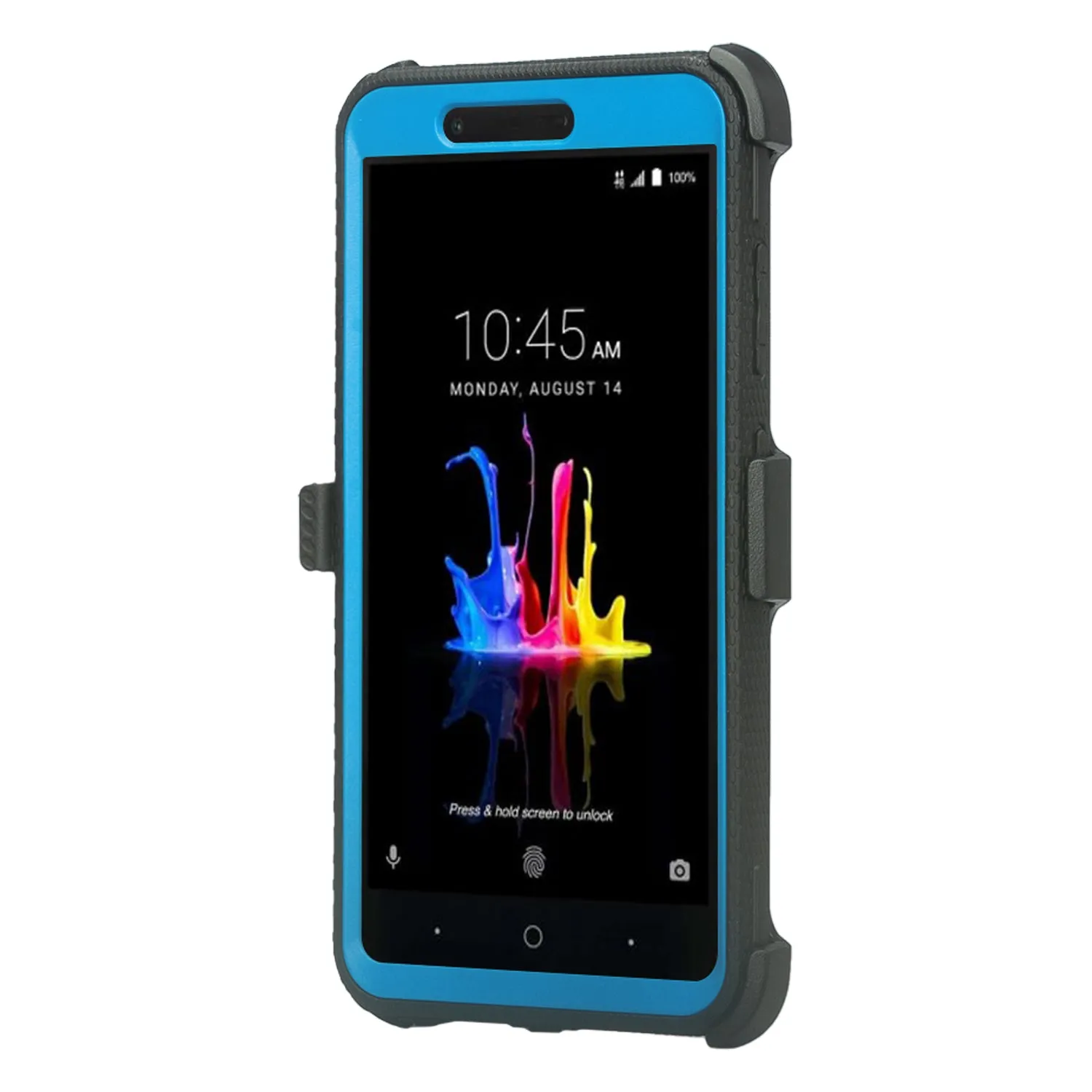 ZTE Sequoia Case, Blade Z Max, ZTE Z982 Case, Triple Protection 3-1 w/ Built in Screen Protector Heavy Duty Holster Shell Combo Case Cover - Blue