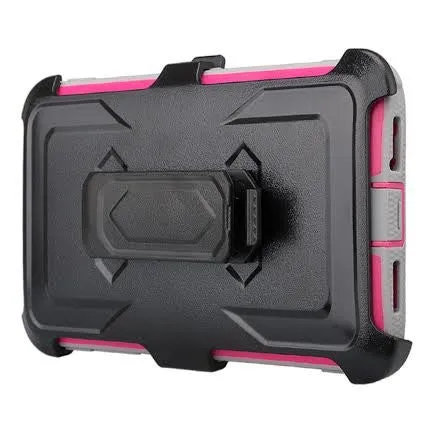 ZTE Z Max Pro Case, Blade X Max, ZTE Carry, ZTE Grand X Max 2 Case, Imperial Max Case [Built-in Screen Protector] Heavy Duty Belt Clip Holster / Rugged Triple Layer Protection - Hot Pink